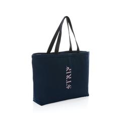 Vue Sac tote iso en toile 240 g/m² recyclée non teintée Aware™ de couleur bleu| Krokrodeal