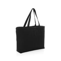 Vue Sac tote iso en toile 240 g/m² recyclée non teintée Aware™ de couleur noir| Krokrodeal