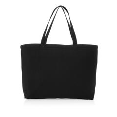 Vue Sac tote iso en toile 240 g/m² recyclée non teintée Aware™ de couleur noir| Krokrodeal