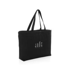 Vue Sac tote iso en toile 240 g/m² recyclée non teintée Aware™ de couleur noir| Krokrodeal