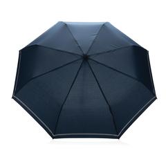 Vue Mini parapluie 20.5" rPET 190T réfléchissant Impact AWARE™ de couleur bleu| Krokrodeal