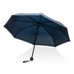 Vue Mini parapluie 20.5" rPET 190T réfléchissant Impact AWARE™ de couleur bleu| Krokrodeal