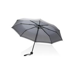 Vue Mini parapluie 20.5" rPET 190T réfléchissant Impact AWARE™ de couleur gris| Krokrodeal