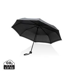 Vue Mini parapluie 20.5" rPET 190T réfléchissant Impact AWARE™ de couleur noir| Krokrodeal