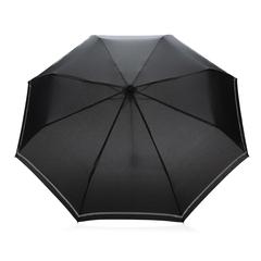 Vue Mini parapluie 20.5" rPET 190T réfléchissant Impact AWARE™ de couleur noir| Krokrodeal