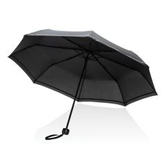 Vue Mini parapluie 20.5" rPET 190T réfléchissant Impact AWARE™ de couleur noir| Krokrodeal