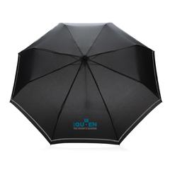 Vue Mini parapluie 20.5" rPET 190T réfléchissant Impact AWARE™ de couleur noir| Krokrodeal
