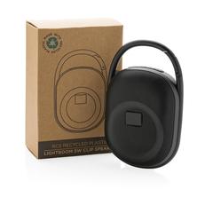 Vue Enceinte clip Lightboom 5W en plastique recyclé RCS de couleur noir| Krokrodeal
