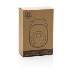 Vue Enceinte clip Lightboom 5W en plastique recyclé RCS de couleur noir| Krokrodeal
