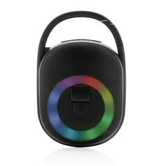 Vue Enceinte clip Lightboom 5W en plastique recyclé RCS de couleur noir| Krokrodeal