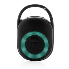 Vue Enceinte clip Lightboom 5W en plastique recyclé RCS de couleur noir| Krokrodeal