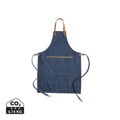 Vue Tablier de chef en toile Deluxe de couleur bleu| Krokrodeal
