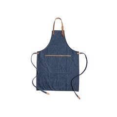 Vue Tablier de chef en toile Deluxe de couleur bleu| Krokrodeal