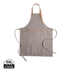 Vue Tablier de chef en toile Deluxe de couleur gris| Krokrodeal