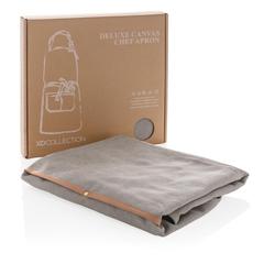 Vue Tablier de chef en toile Deluxe de couleur gris| Krokrodeal