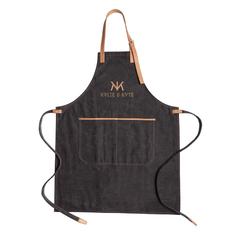 Vue Tablier de chef en toile Deluxe de couleur noir| Krokrodeal