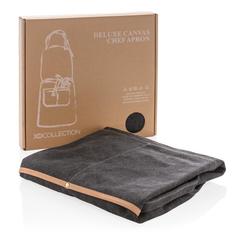 Vue Tablier de chef en toile Deluxe de couleur noir| Krokrodeal