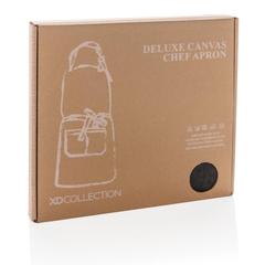 Vue Tablier de chef en toile Deluxe de couleur noir| Krokrodeal