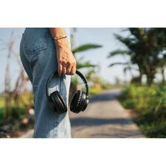 Vue Casque sans fil en aluminium recyclé Terra RCS de couleur gris| Krokrodeal