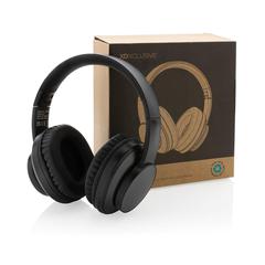 Vue Casque sans fil en aluminium recyclé Terra RCS de couleur gris| Krokrodeal