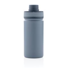 Vue Bouteille isotherme en acier avec bouchon sport de couleur bleu| Krokrodeal