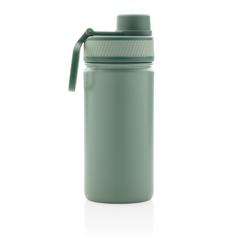 Vue Bouteille isotherme en acier avec bouchon sport de couleur vert| Krokrodeal