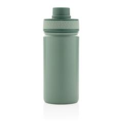 Vue Bouteille isotherme en acier avec bouchon sport de couleur vert| Krokrodeal