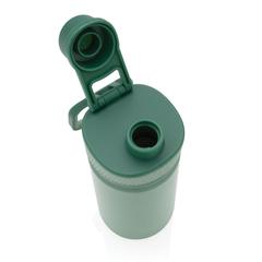 Vue Bouteille isotherme en acier avec bouchon sport de couleur vert| Krokrodeal