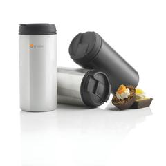 Vue Mug Metro en acier inoxydable recyclé RCS de couleur gris| Krokrodeal