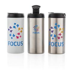 Vue Mug Metro en acier inoxydable recyclé RCS de couleur gris| Krokrodeal