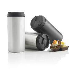 Vue Mug Metro en acier inoxydable recyclé RCS de couleur gris| Krokrodeal