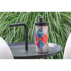 Vue Mug Metro en acier inoxydable recyclé RCS de couleur gris| Krokrodeal