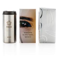 Vue Mug Metro en acier inoxydable recyclé RCS de couleur gris| Krokrodeal