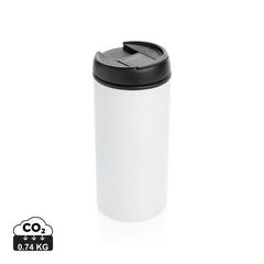 Vue Mug Metro en acier inoxydable recyclé RCS de couleur blanc| Krokrodeal