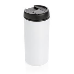 Vue Mug Metro en acier inoxydable recyclé RCS de couleur blanc| Krokrodeal