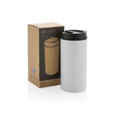 Vue Mug Metro en acier inoxydable recyclé RCS de couleur blanc| Krokrodeal