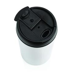 Vue Mug Metro en acier inoxydable recyclé RCS de couleur blanc| Krokrodeal
