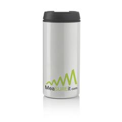 Vue Mug Metro en acier inoxydable recyclé RCS de couleur blanc| Krokrodeal