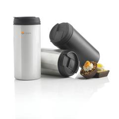 Vue Mug Metro en acier inoxydable recyclé RCS de couleur blanc| Krokrodeal