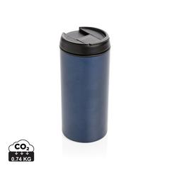 Vue Mug Metro en acier inoxydable recyclé RCS de couleur bleu| Krokrodeal