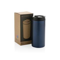 Vue Mug Metro en acier inoxydable recyclé RCS de couleur bleu| Krokrodeal