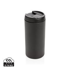 Vue Mug Metro en acier inoxydable recyclé RCS de couleur noir| Krokrodeal