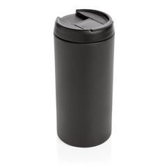 Vue Mug Metro en acier inoxydable recyclé RCS de couleur noir| Krokrodeal