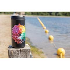 Vue Mug Metro en acier inoxydable recyclé RCS de couleur noir| Krokrodeal
