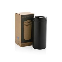 Vue Mug Metro en acier inoxydable recyclé RCS de couleur noir| Krokrodeal