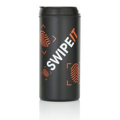 Vue Mug Metro en acier inoxydable recyclé RCS de couleur noir| Krokrodeal