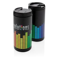 Vue Mug Metro en acier inoxydable recyclé RCS de couleur noir| Krokrodeal
