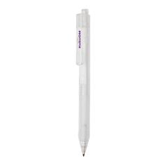 Vue Stylo X9 finition givré avec grip silicone de couleur blanc| Krokrodeal