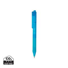 Vue Stylo X9 finition givré avec grip silicone de couleur bleu| Krokrodeal