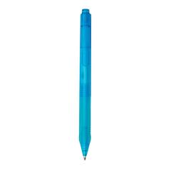 Vue Stylo X9 finition givré avec grip silicone de couleur bleu| Krokrodeal